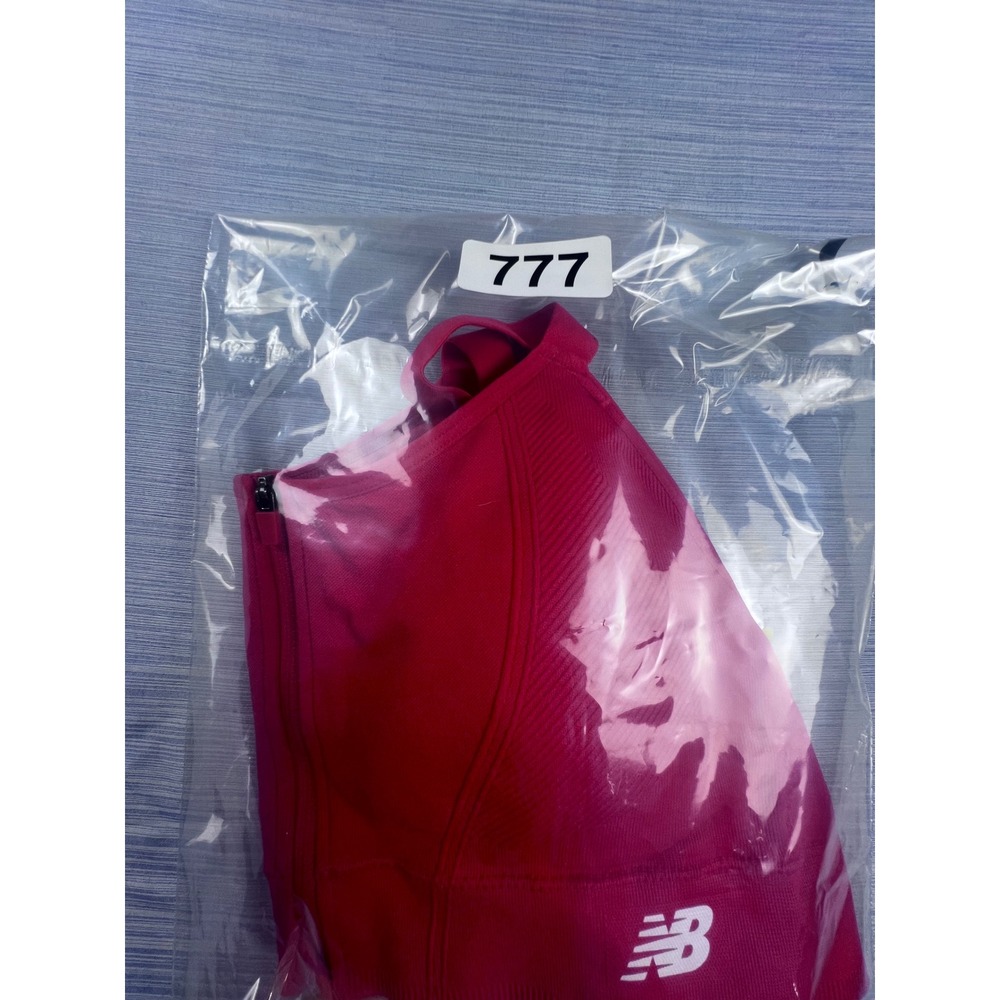 New Balance Womens Red Front Zip High Impact Sports Bra Adjustable Straps L/G - Picture 4 of 4